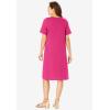 Woman Within Plus Size Perfect Short-Sleeve Crewneck Tee Dress(Raspberry Sorbet)
