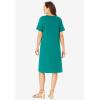 Woman Within Plus Size Perfect Short-Sleeve Crewneck Tee Dress(Waterfall)