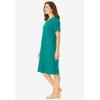Woman Within Plus Size Perfect Short-Sleeve Crewneck Tee Dress(Waterfall)