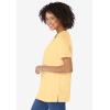 Woman Within Plus Size Perfect Short-Sleeve Keyhole Tee(Banana)