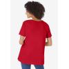 Woman Within Plus Size Perfect Short-Sleeve Keyhole Tee(Classic Red)