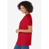 Woman Within Plus Size Perfect Short-Sleeve Keyhole Tee(Classic Red)