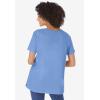 Woman Within Plus Size Perfect Short-Sleeve Keyhole Tee(French Blue)