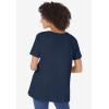 Woman Within Plus Size Perfect Short-Sleeve Keyhole Tee(Navy)