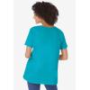 Woman Within Plus Size Perfect Short-Sleeve Keyhole Tee(Pretty Turquoise)