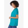 Woman Within Plus Size Perfect Short-Sleeve Keyhole Tee(Pretty Turquoise)