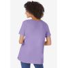 Woman Within Plus Size Perfect Short-Sleeve Keyhole Tee(Soft Iris)