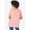 Woman Within Plus Size Perfect Short-Sleeve Keyhole Tee(Sweet Coral)