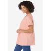Woman Within Plus Size Perfect Short-Sleeve Keyhole Tee(Sweet Coral)