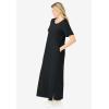 Woman Within Plus Size Perfect Short-Sleeve Scoopneck Maxi Tee Dress(Black)
