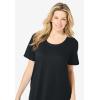 Woman Within Plus Size Perfect Short-Sleeve Scoopneck Maxi Tee Dress(Black)