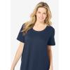 Woman Within Plus Size Perfect Short-Sleeve Scoopneck Maxi Tee Dress(Navy)