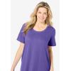 Woman Within Plus Size Perfect Short-Sleeve Scoopneck Maxi Tee Dress(Petal Purple)