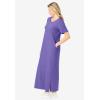Woman Within Plus Size Perfect Short-Sleeve Scoopneck Maxi Tee Dress(Petal Purple)