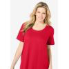 Woman Within Plus Size Perfect Short-Sleeve Scoopneck Maxi Tee Dress(Vivid Red)