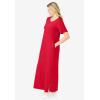 Woman Within Plus Size Perfect Short-Sleeve Scoopneck Maxi Tee Dress(Vivid Red)