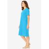 Woman Within Plus Size Perfect Short-Sleeve V-Neck Tee Dress(Paradise Blue)