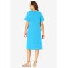 Woman Within Plus Size Perfect Short-Sleeve V-Neck Tee Dress(Paradise Blue)