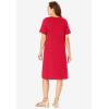 Woman Within Plus Size Perfect Short-Sleeve V-Neck Tee Dress(Waterfall)