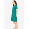 Woman Within Plus Size Perfect Short-Sleeve V-Neck Tee Dress(Waterfall)