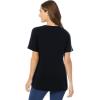 Woman Within Plus Size Perfect Short-Sleeve V-Neck Tunic(Black)