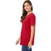 Woman Within Plus Size Perfect Short-Sleeve V-Neck Tunic(Classic Red)