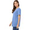 Woman Within Plus Size Perfect Short-Sleeve V-Neck Tunic(French Blue)