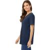 Woman Within Plus Size Perfect Short-Sleeve V-Neck Tunic(Navy)