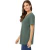 Woman Within Plus Size Perfect Short-Sleeve V-Neck Tunic(Pine)