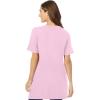 Woman Within Plus Size Perfect Short-Sleeve V-Neck Tunic(Pink)