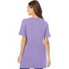 Woman Within Plus Size Perfect Short-Sleeve V-Neck Tunic(Soft Iris)