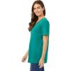 Woman Within Plus Size Perfect Short-Sleeve V-Neck Tunic(Waterfall)