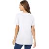 Woman Within Plus Size Perfect Short-Sleeve V-Neck Tunic(White)