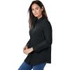 Woman Within Plus Size Petite Perfect Long Sleeve Shirt(Black)