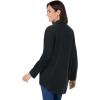Woman Within Plus Size Petite Perfect Long Sleeve Shirt(Black)