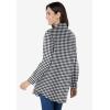 Woman Within Plus Size Petite Perfect Long Sleeve Shirt(Black Gingham)