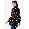 Woman Within Plus Size Petite Perfect Long Sleeve Shirt(Black Multi Floral)