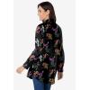 Woman Within Plus Size Petite Perfect Long Sleeve Shirt(Black Multi Leaves)