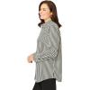 Woman Within Plus Size Petite Perfect Long Sleeve Shirt(Black Stripe)