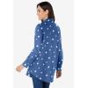 Woman Within Plus Size Petite Perfect Long Sleeve Shirt(Blue Chambray Stars)