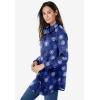 Woman Within Plus Size Petite Perfect Long Sleeve Shirt(Deep Cobalt Snowflake)