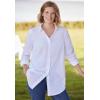 Woman Within Plus Size Petite Perfect Long Sleeve Shirt(French Blue)