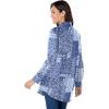 Woman Within Plus Size Petite Perfect Long Sleeve Shirt(French Blue Patched Paisley)