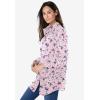 Woman Within Plus Size Petite Perfect Long Sleeve Shirt(Pink Pretty Bloom)
