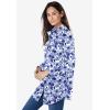 Woman Within Plus Size Petite Perfect Long Sleeve Shirt(Ultra Blue Shadow Floral)