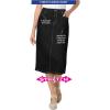 Woman Within Plus Size Petite Stretch Denim Five-Pocket Jeans Skirt(Black Denim)