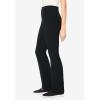 Woman Within Plus Size Petite Stretch-Cotton Knit Pull-On Bootcut Pocket Leggings(Black)