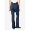 Woman Within Plus Size Petite Stretch-Cotton Knit Pull-On Bootcut Pocket Leggings(Navy)