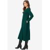 Woman Within Plus Size Petite Thermal Knit A-Line Dress(Emerald Green)