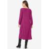 Woman Within Plus Size Petite Thermal Knit A-Line Dress(Raspberry)